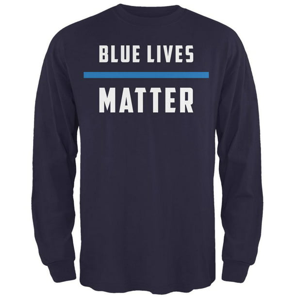 Teenagers Teen Girls Blue Lives Matter Printed Long Sleeve 100% Cotton Tee Shirt 